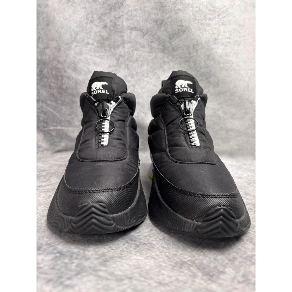 SOREL Out 'N About III Puffy‎ Zip Waterproof Boot Black/White Women's Size 7